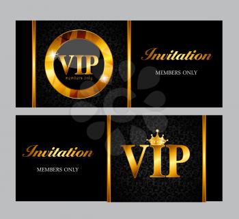 Set of VIP Members Card Vector Illustration EPS10