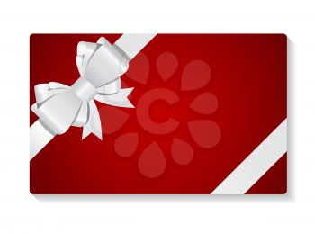Gift Card with Bow and Ribbon Vector Illustration EPS10