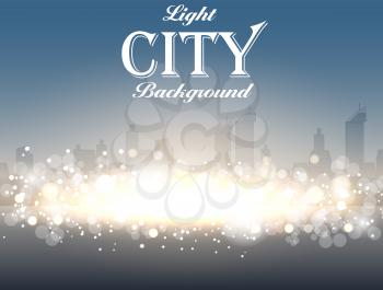 Light City on Background Vector Illustration. EPS10
