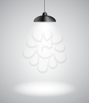 Background with Lighting Lamp. Empty Space for Your Text or Object. EPS10