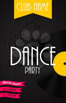 Vertical Dance Party Flyer Background with Place for Your Text. Vector Illustration. EPS10