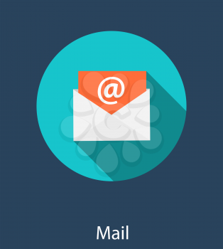Inbox Mail Flat Concept Vector Illustration 