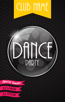 Vertical Dance Party Flyer Background with Place for Your Text. Vector Illustration. EPS10