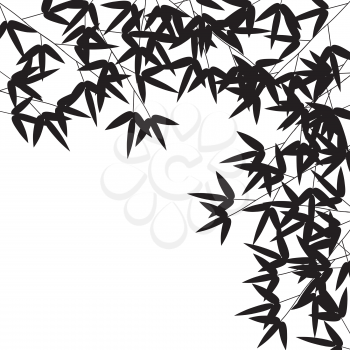 Stems and Bamboo Leaves Background. Vector Illustration. EPS10