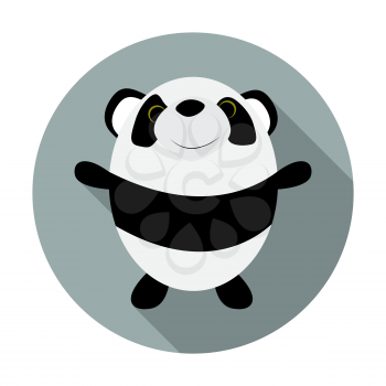 Cute Little Panda Flat Icon EPS10