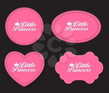 Little Princess Label Set Vector Illustration EPS10
