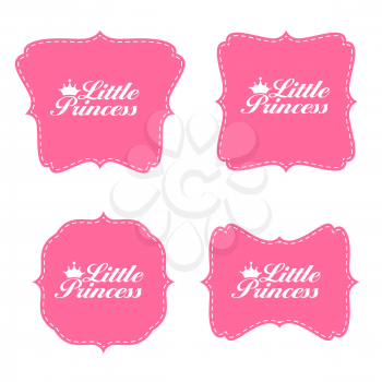 Little Princess Label Set Vector Illustration EPS10