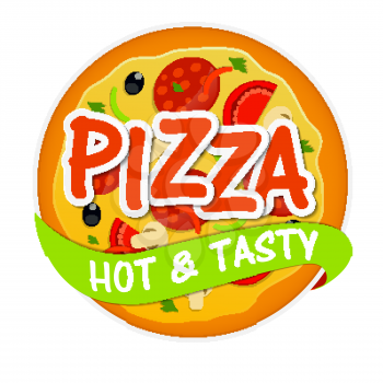 Pizza Icon Menu Template Vector Illustration EPS10