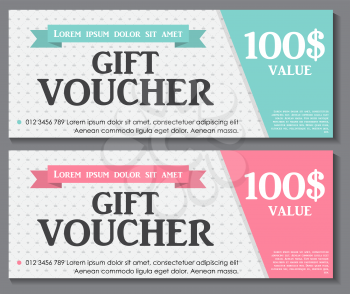Gift Voucher Template with Sample Text Vector Illustration EPS10