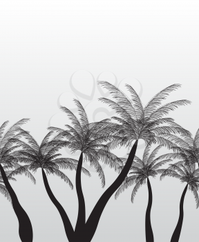Seamless Pattern Palm Silhouette. Vector Illustration. EPS10.