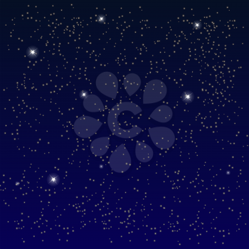 Space. Starry Sky with the Moon. Vector Illustration. EPS10