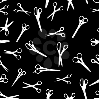 Seamless Pattern with Cutting Scissors. Vector Illustration. EPS10
