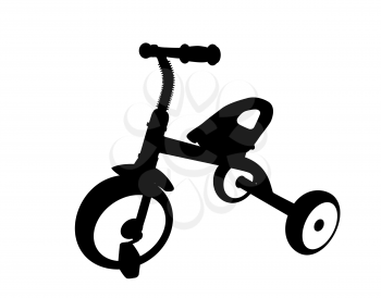 Children Bicycle with Three Wheels. Isolated on White Background.