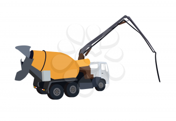 Big Machine Concrete Pump. Vector Illustration. EPS10