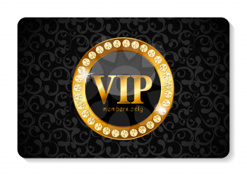 Gold VIP Members Card Vector Illustration EPS10
