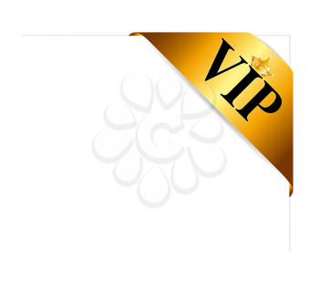 Gold VIP Ribon on Card Vector Illustration EPS10