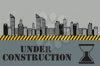 Buildings of the City. Under Construction. Vector Illustration. EPS10