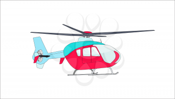 Helicopter in Flight. Isolated Vector Illustration. EPS10