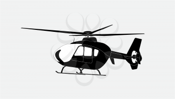 Helicopter in Flight. Isolated Vector Illustration. EPS10