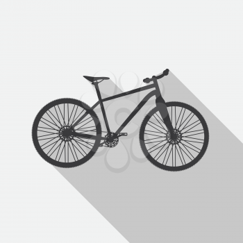 Bicycle Icon wih Long Shadow. Vector Illustrator. EPS10