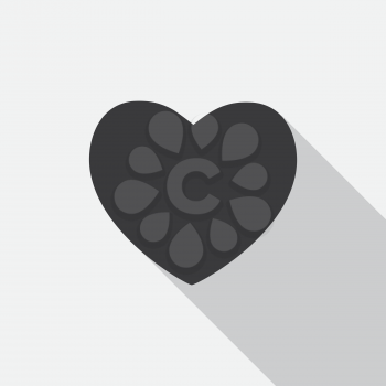 Heart Icon with Long Shadow Vector Illustration EPS10
