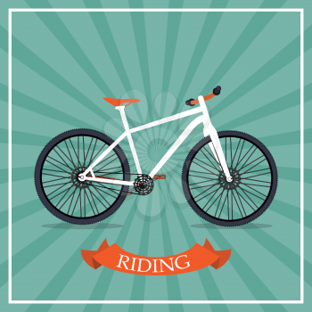 Retro Bicycle Background Isolated Vector Illustrator. EPS10