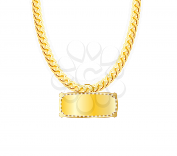Gold Chain Jewelry Whith Gold Pendants. Vector Illustration. EPS10