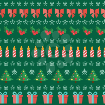 Happy New Year and Marry Christmas Seamless Pattern Background EPS10