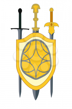 Shield and Swords. Isolated Vector Illustration EPS10