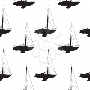 Water Boat, Sailboat Seamless Pattern Background. Vector Illustration. EPS10