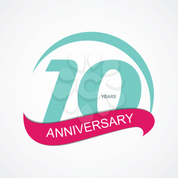 Template Logo 10 Anniversary Vector Illustration EPS10