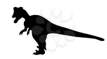 Black Silhouette Dinosaur. Black Vector Illustration. EPS10