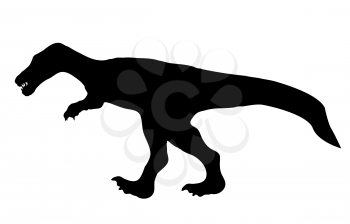 Black Silhouette Dinosaur. Black Vector Illustration. EPS10