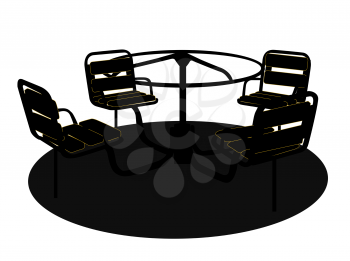 Silhouette Swing Black on White Background. Vector Illustration