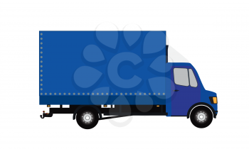 Blue Small truck. Silhouette. Vector Illustration. EPS10