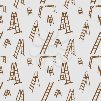 Seamless pattern of ladder silhouette. vector illustration