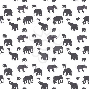Seamless Pattern of Elephant. Vector Illustration. Eps10.