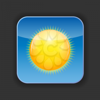 Sunny Shiny Button Isolated Vector Illustration. EPS10