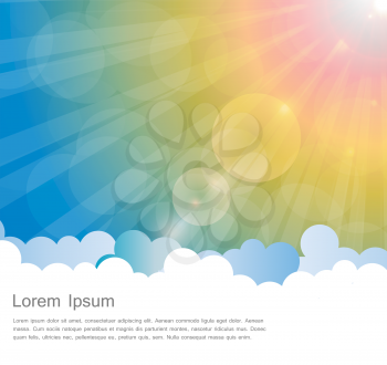 Abstract Natural Sunshine and Cloud Vector Background