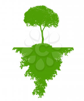 Abstract Green Silhouette Tree. Vector Illustration. EPS10