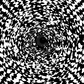 Black and White Abstract Psychedelic Art Background. Vector Illustration. EPS10