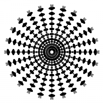 Black and White Abstract Psychedelic Art Background. Vector Illustration. EPS10