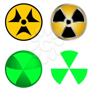 Isolated Symbols of Radiation Vector Illustration. EPS10