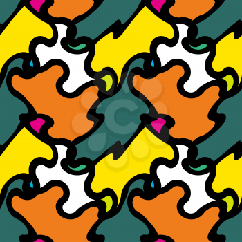 Seamless Pattern. Abstract Psychedelic Art Background. Vector Illustration. EPS10
