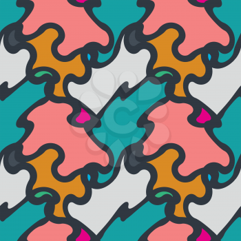 Seamless Pattern. Abstract Psychedelic Art Background. Vector Illustration. EPS10