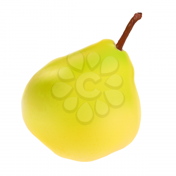 Green Pear Isolated on White Background Vector Illustration. EPS10