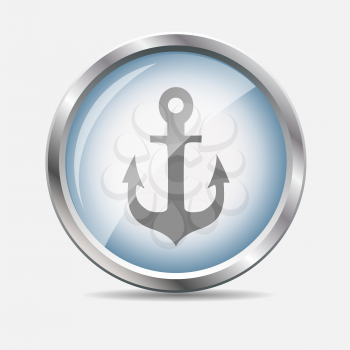 Sea Glossy Icon Isolated Vector Illustration. EPS10