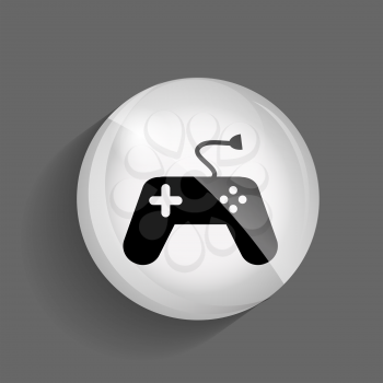 Game and Fun Glossy Icon Vector Illustration on Gray Background. EPS10.