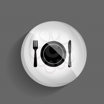 Food and Drink  Glossy Icon Vector Illustration on Gray Background. EPS10.