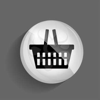 Shopping Glossy Icon Vector Illustration on Gray Background. EPS10.